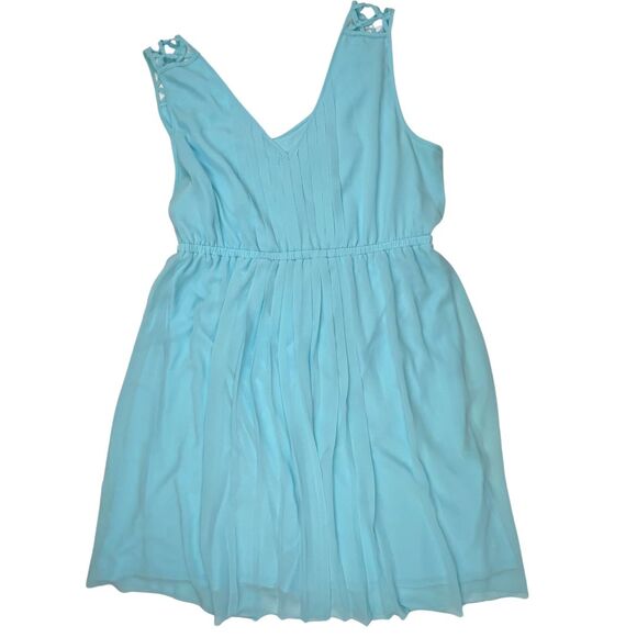 Torrid Dress Womens 2X Blue Pleased A Line Apron Empire Waist Fairy Pleated Garb - Picture 2 of 9